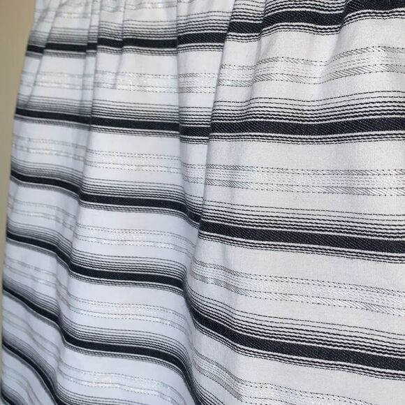 Ann Taylor Skirt White/Black/Silver Sz 10 - Picture 5 of 11